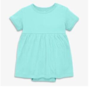 Primary pointelle babysuit dress in mist